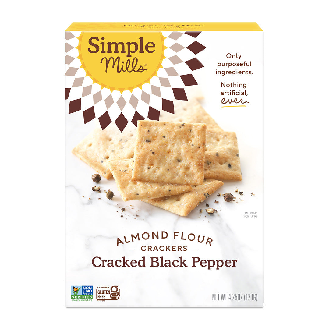 Crackers Cracked Black Pepper Almond Flour