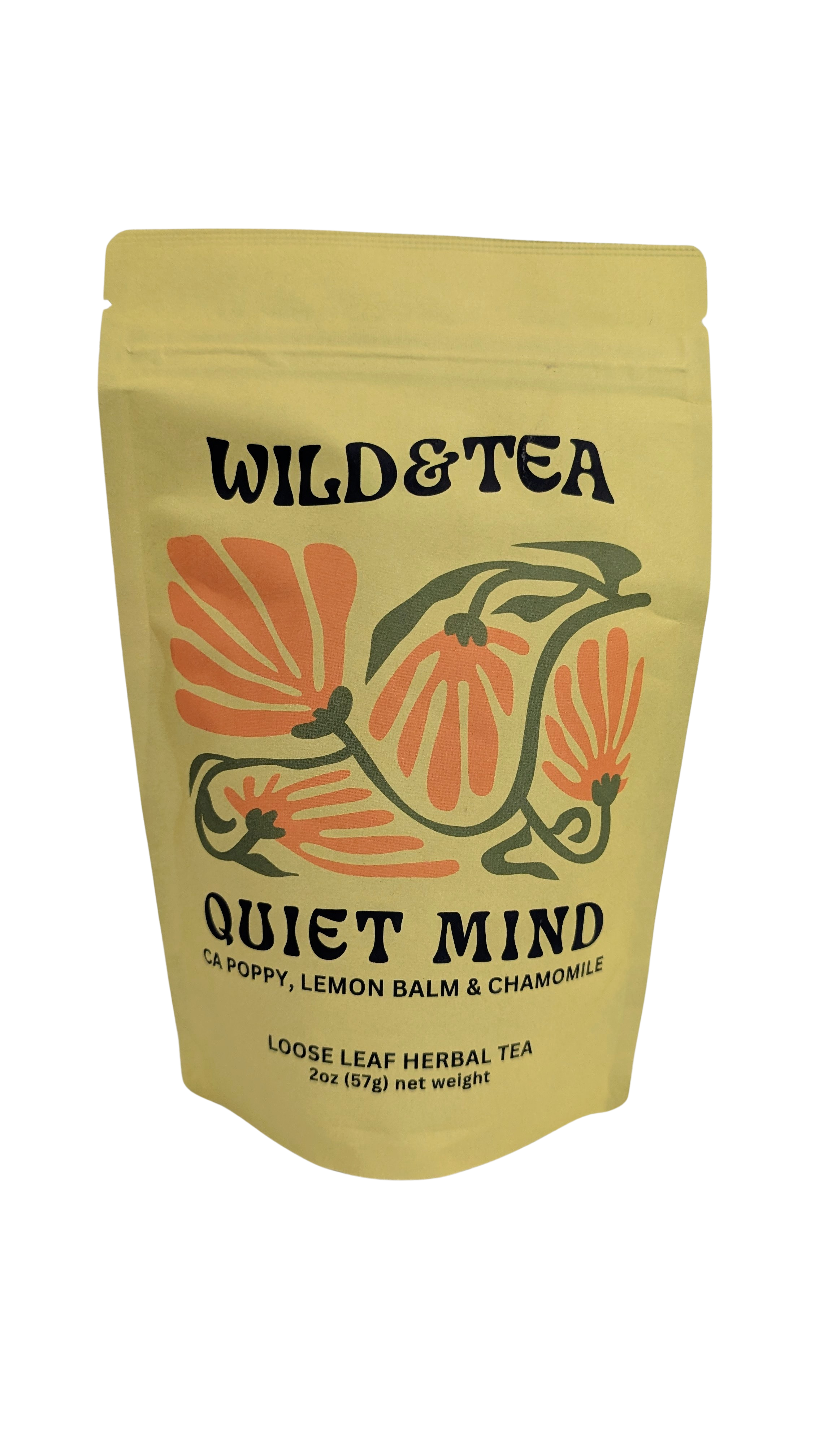 Wild And Tea Quiet Mind Ca Poppy, Lemon Balm And Chamomile 2 Oz