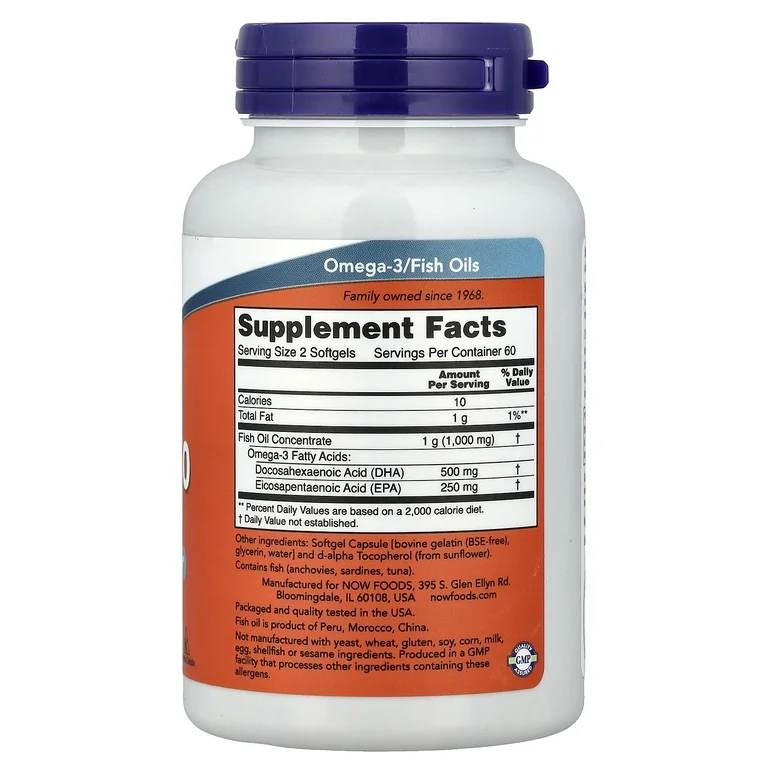 NOW DHA-250 120 Softgels