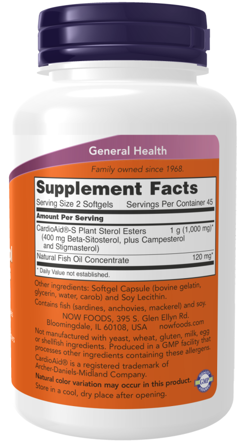 NOW Beta-Sitosterol Plant Sterols 90 softgels