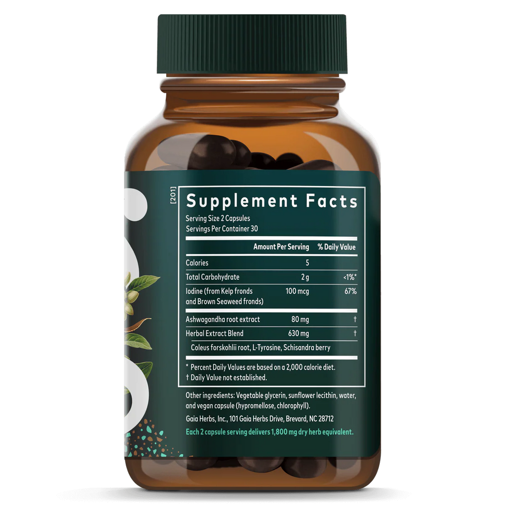 Gaia Herbs Thyroid Support 60 vegan liquid phyto-caps