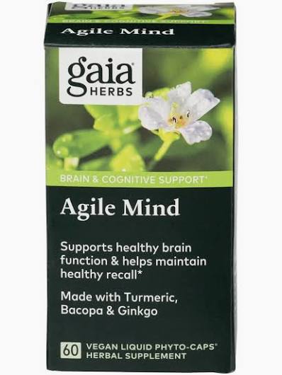Gaia Herbs Agile Mind 60 vegan liquid phyto-caps
