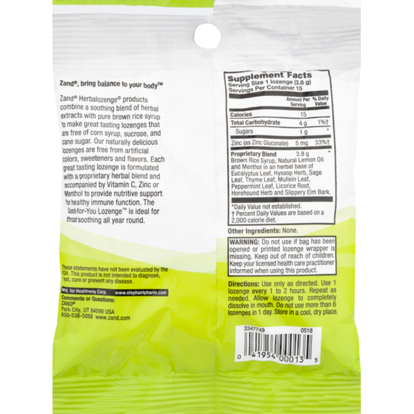 Herbalozenge Lemon Zinc